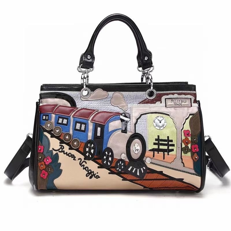 Women's Bag Fashion Stitching Embroidery Embroidered Bag