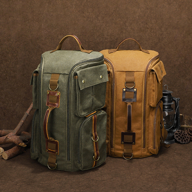 Men's Outdoor Leisure Waterproof Large Capacity Canvas Vintage Backpack