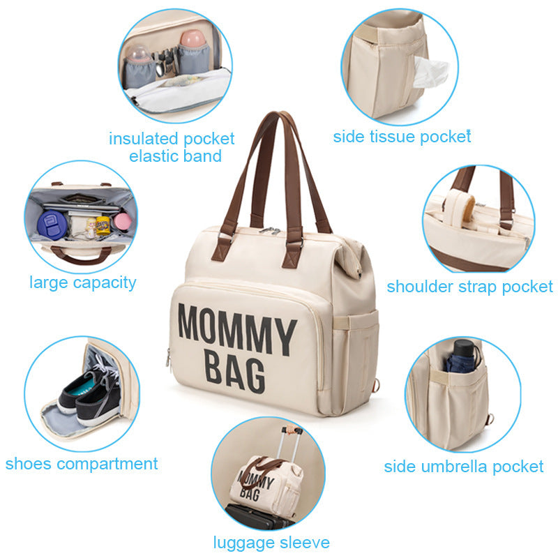 Large Capacity Multifunctional Crossbody Insulated Mummy Bag Backpack