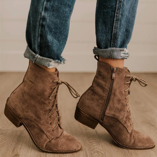 Autumn And Winter New Casual Low Square Heel Female Boots Low Martin Boots