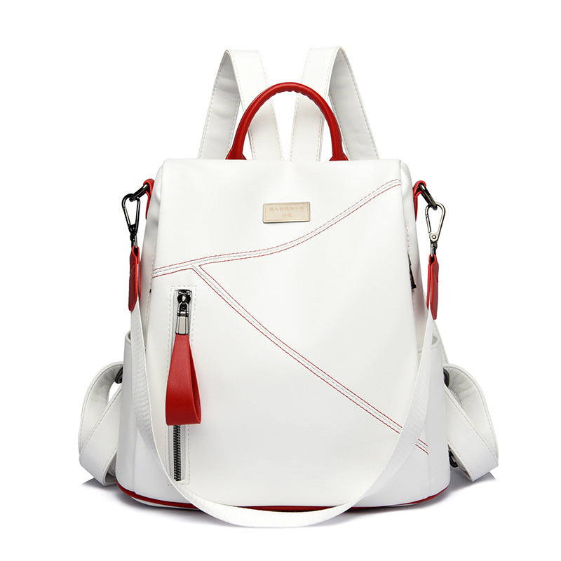 Mochila de piel de vaca nueva con personalidad de moda para mujer