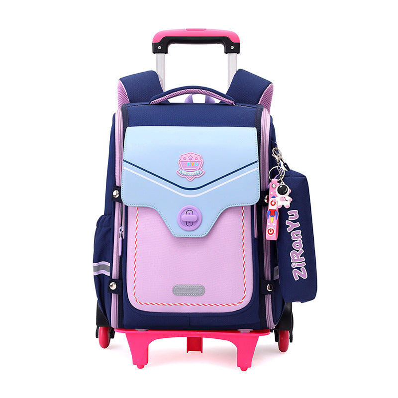 Primary School Student Trolley Schoolbag Detachable Backpack