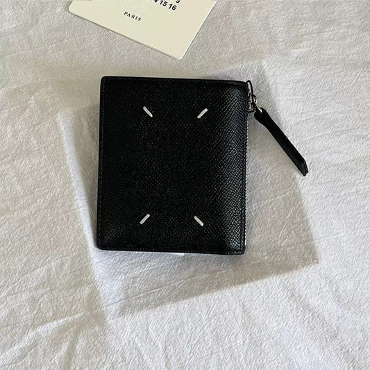 Cartera con cremallera de piel de vaca con palma de estilo europeo y americano