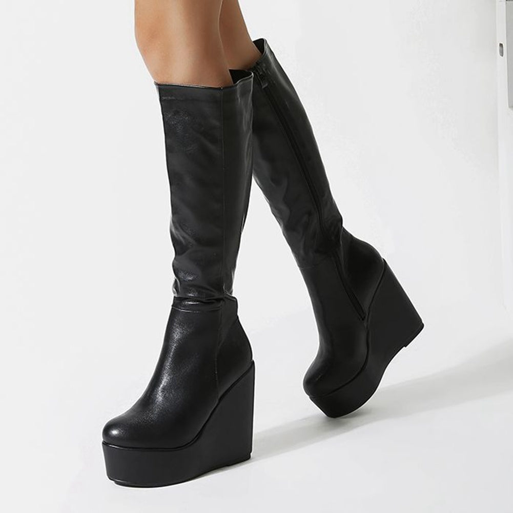 Women's Fashion Slope With High Heel Boots