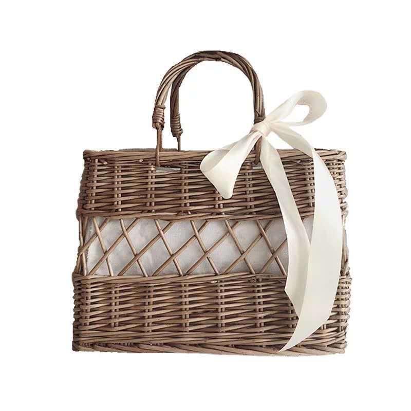 Women's Rattan Bag Hollow Woven Flower