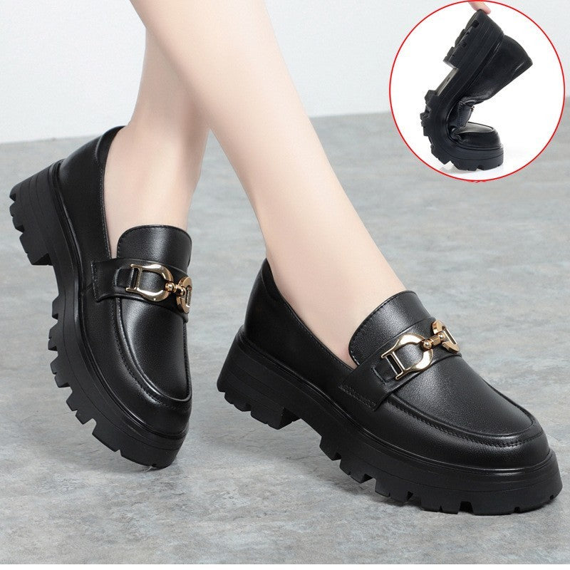 Horsebit Decor Platform Slip On Loafers