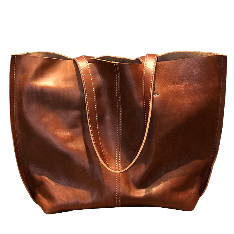 Bolso de mano retro para mujer, bolso de hombro grande