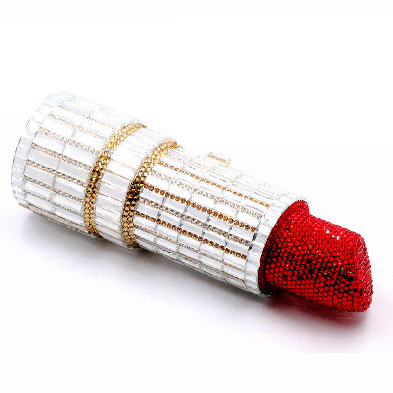 Handmade Metal Rhinestone Party Lipstick Clutch