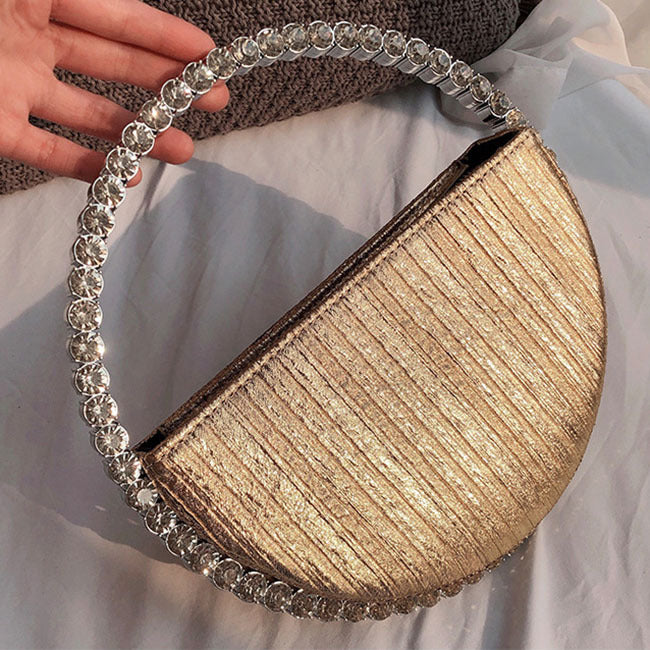 Diamond-encrusted Round Handbag Temperament And Fashion