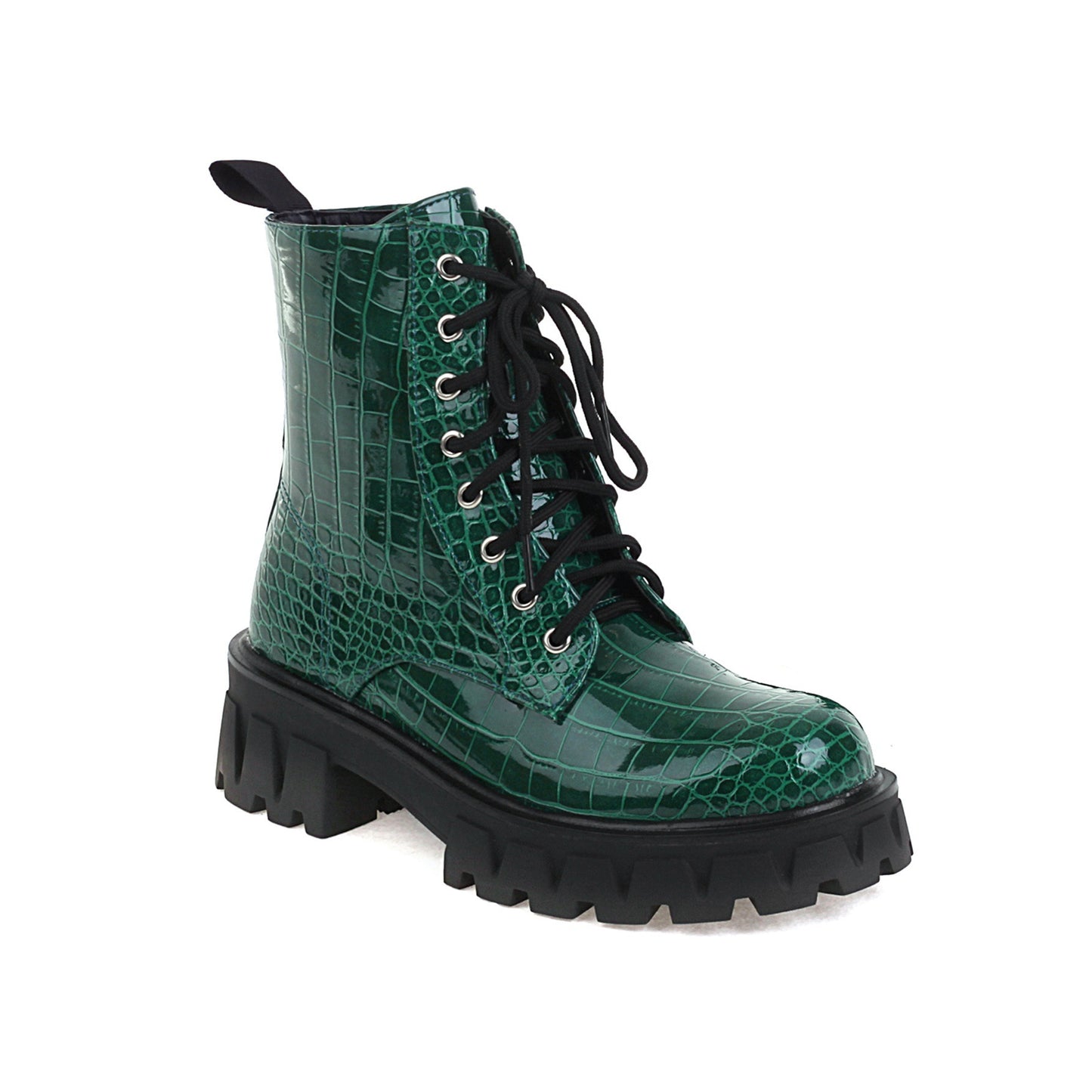 Autumn And Winter Martin Boots Female Bright Leather Lace-up British Wind