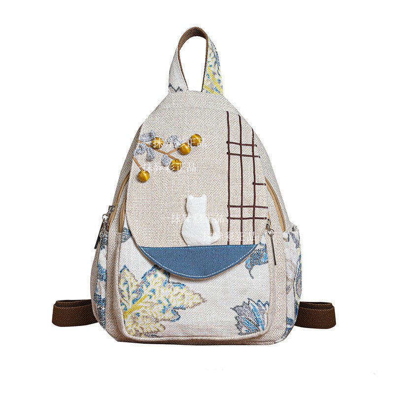 All-matching And Lightweight Handmade Cat Canvas Bag