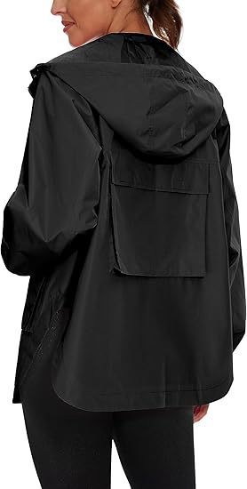 Veste à capuche zippée à manches longues pour femme Trench-coat Veste décontractée