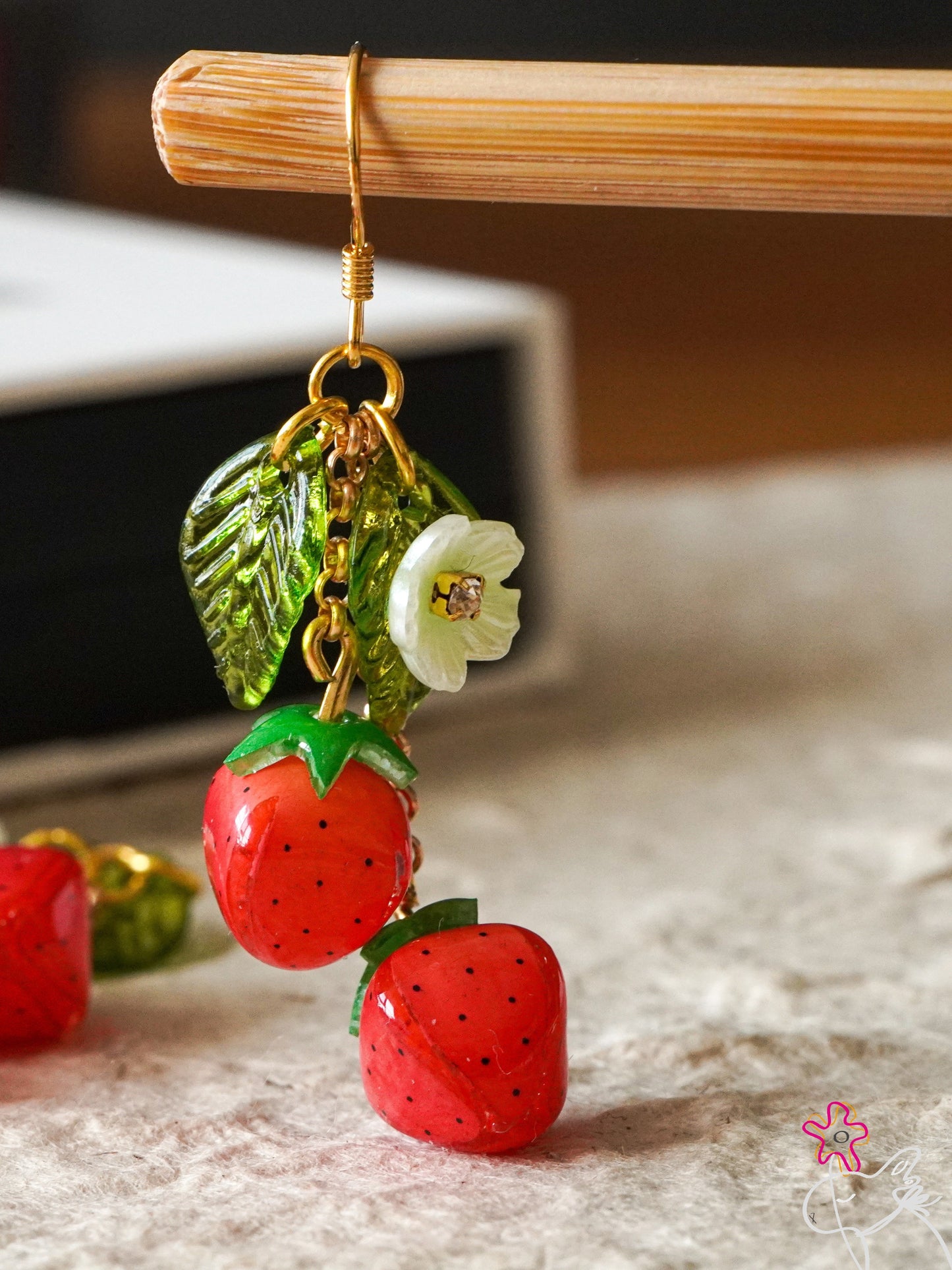 Boucles d'oreilles créatives personnalisées à la mode pour femmes, motif fraise et fruit, style pastoral