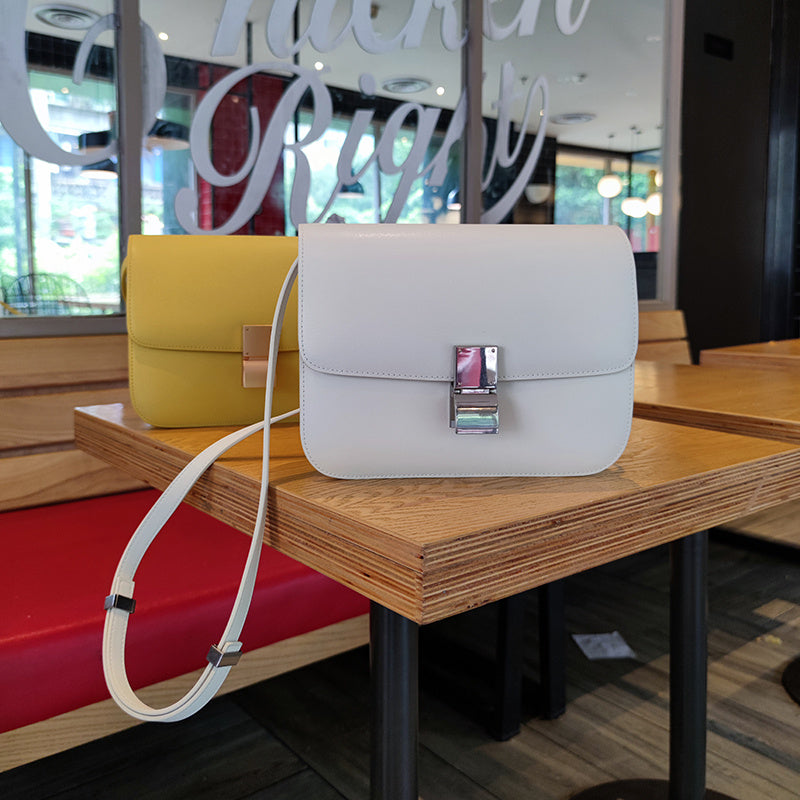 Leather Tofu Bag Box One Shoulder Messenger