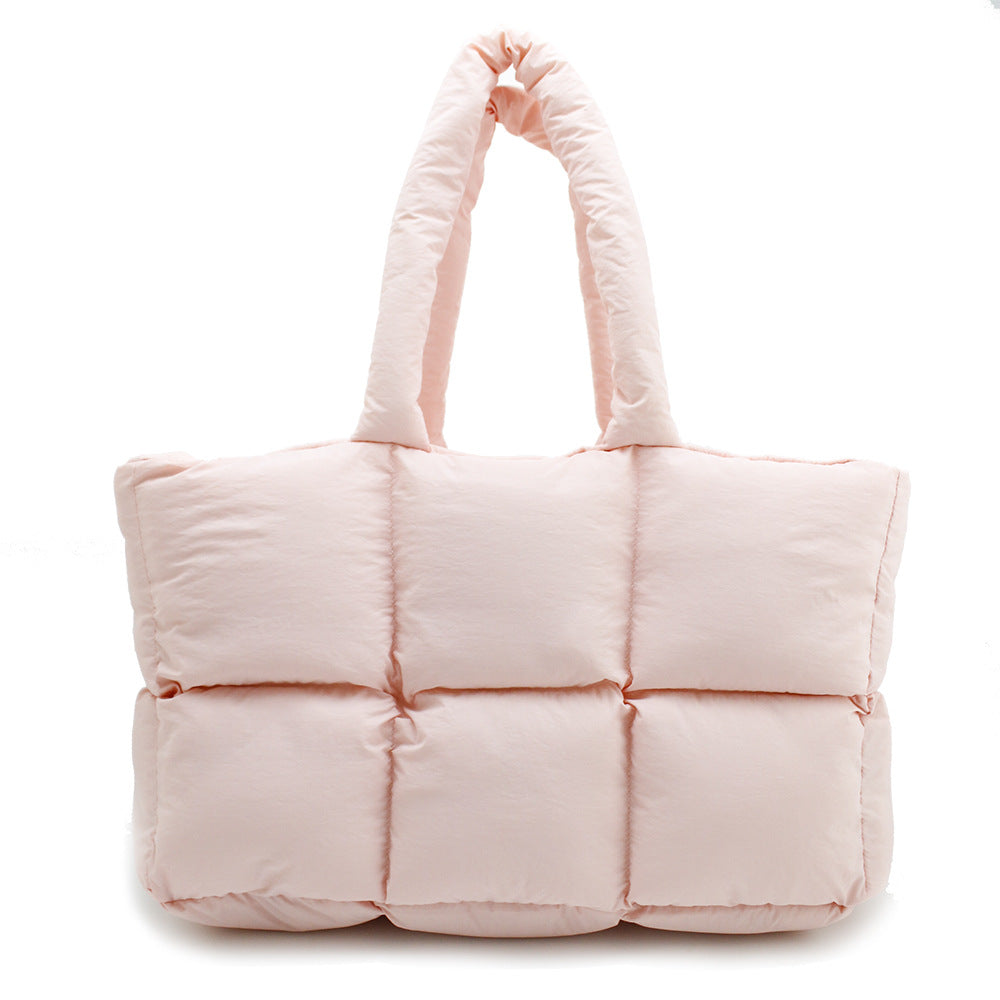 Women's Simple And Soft Large Capacity Puff Down Jacket Cotton Clothing Cloud Tote Bag