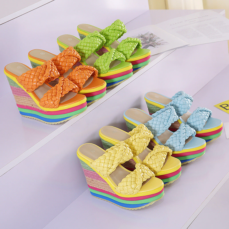 Women's Wedge Rainbow Sandals