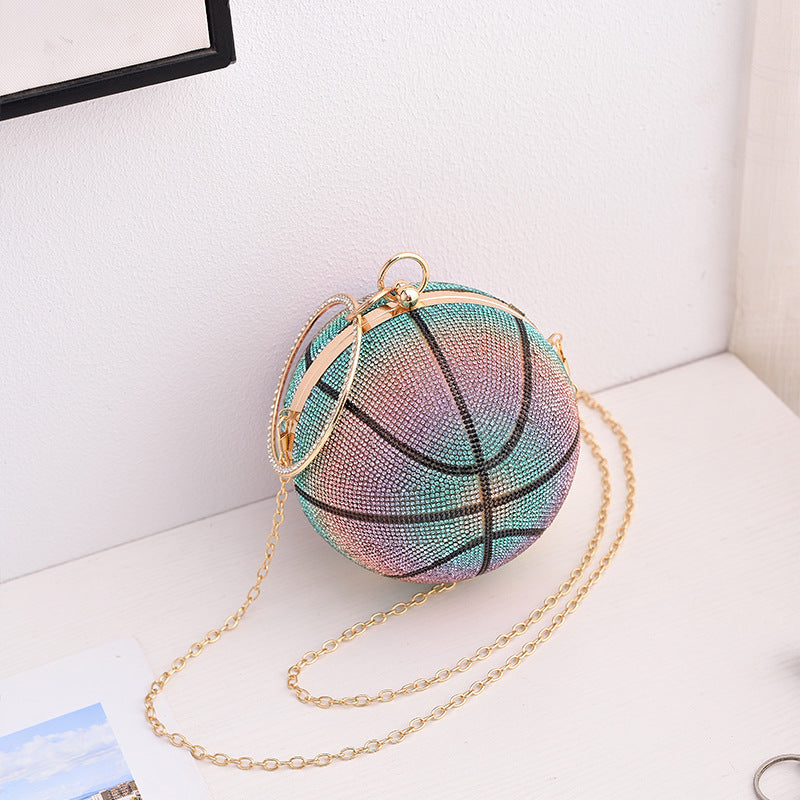 Colorful Basketball Dinner Bag Round Full Diamond