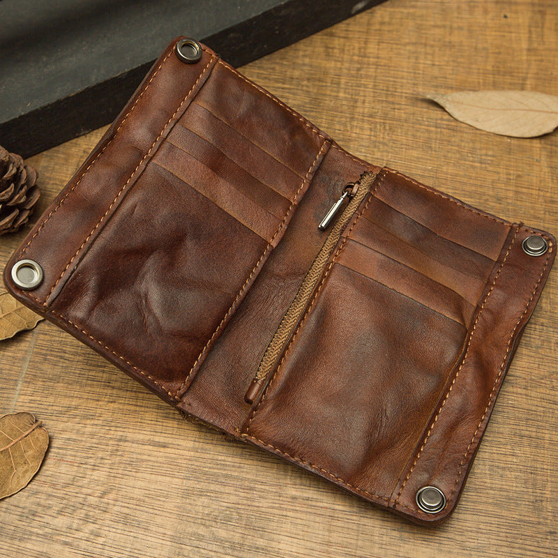 Handmade Cowhide Full Leather Large Capacity Wallet