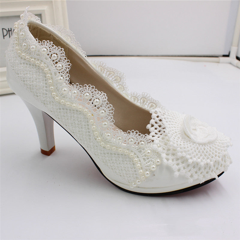 White Wedding High Heel Women's Shoes