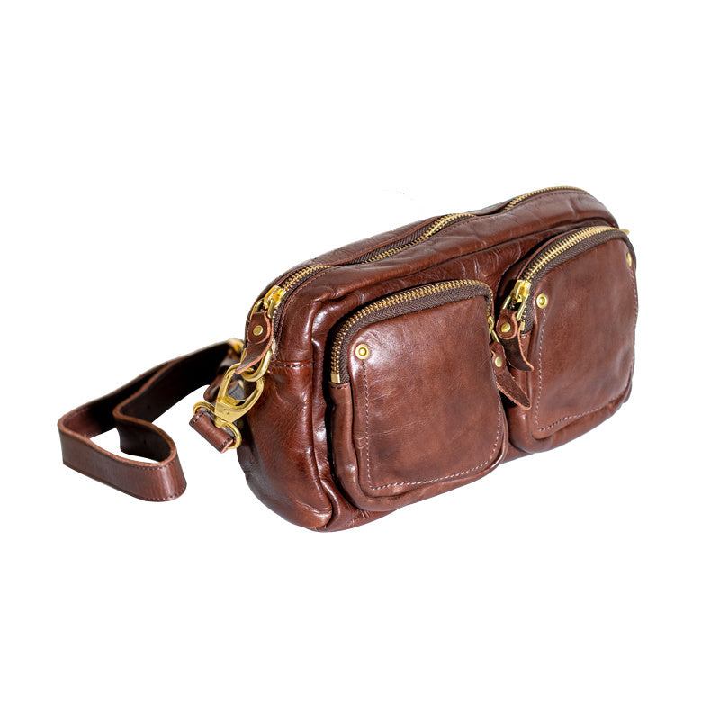 Leather Chest Bag Men's Summer Mobile Phone Multi-function