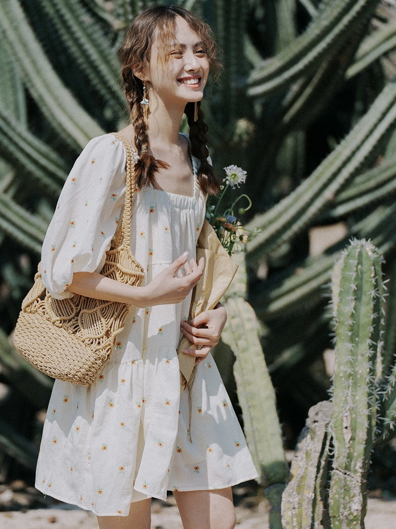 Grass Woven Hollowed Out Hand Woven Bag Beach Shoulder