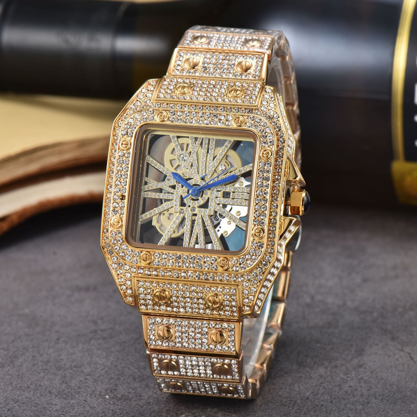 Reloj de mujer con correa de acero y diamantes de moda