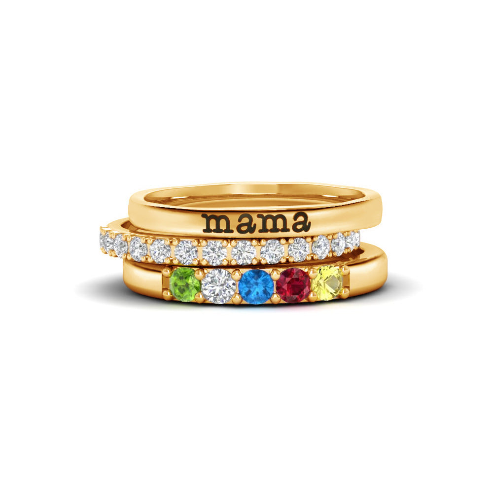 Bague de fête des mères avec pierre de naissance de décembre