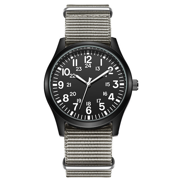 Air Force Field Fabric Strap 24-hour Display Watch