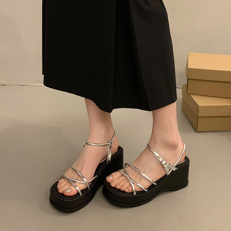 Sandalias casuales de plataforma de nicho de verano para mujer