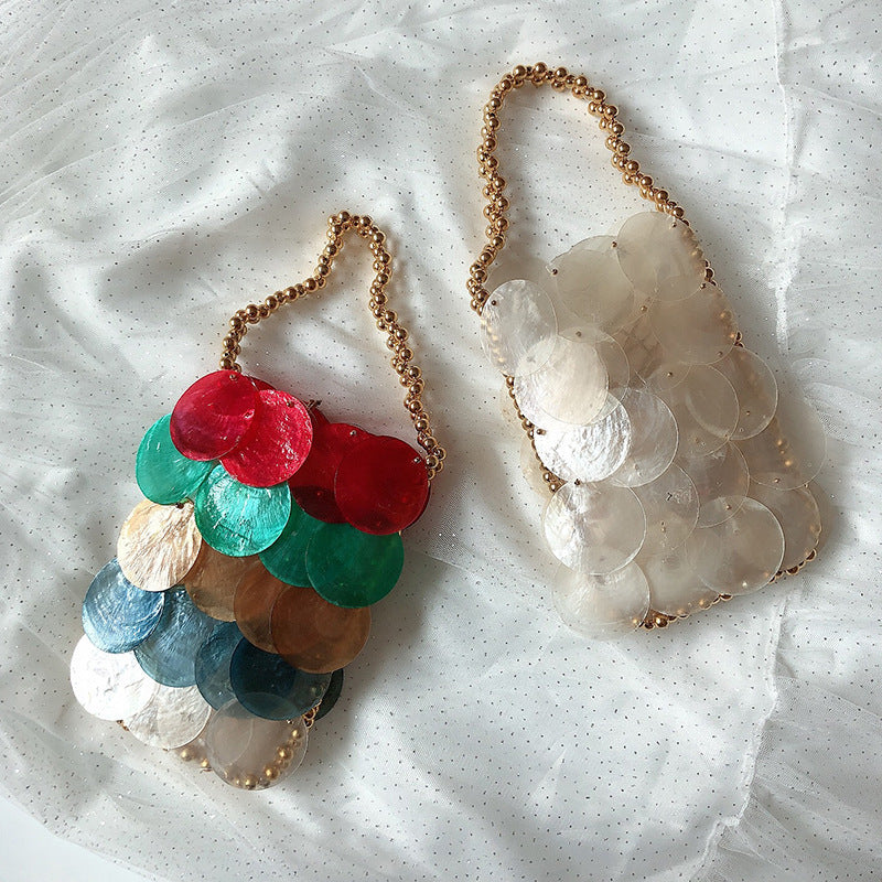 New Colorful Handwoven Shell Bag Fashion Color