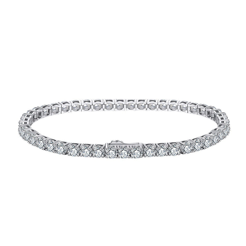 Bracelet de tennis pour soins capillaires en argent sterling S925 de 40 mm