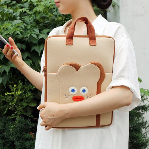 Creative Cute Toast Holding File Bag Notebook