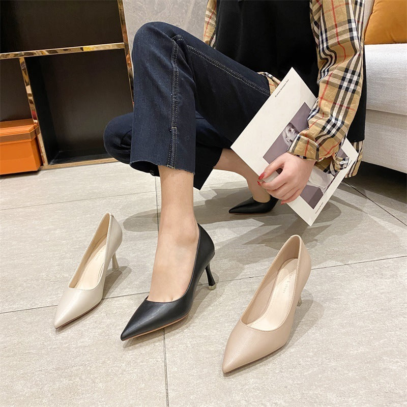 New Fine Heel Pointed High Heels Female