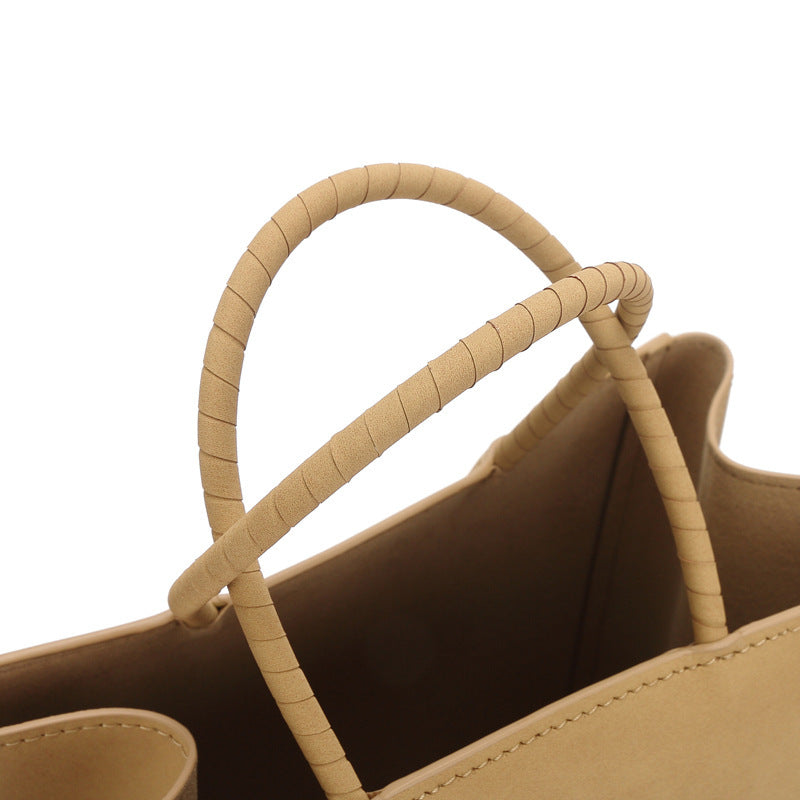 Kraft Paper Bag Leather Handbag