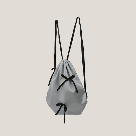 Silk Bow Drawstring Backpack Women's Cloth Bags