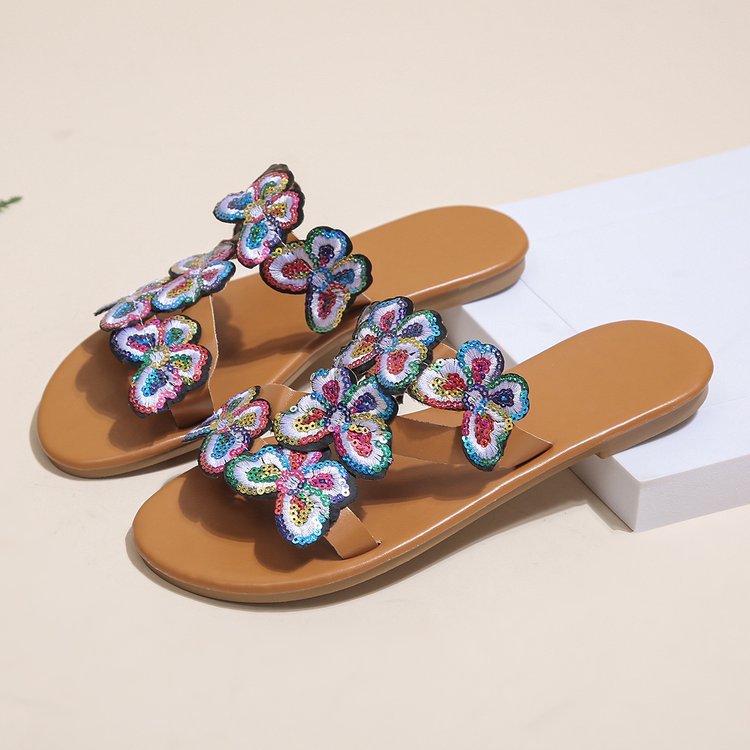 Vacation Light Butterfly Plus Size Beach Sandals