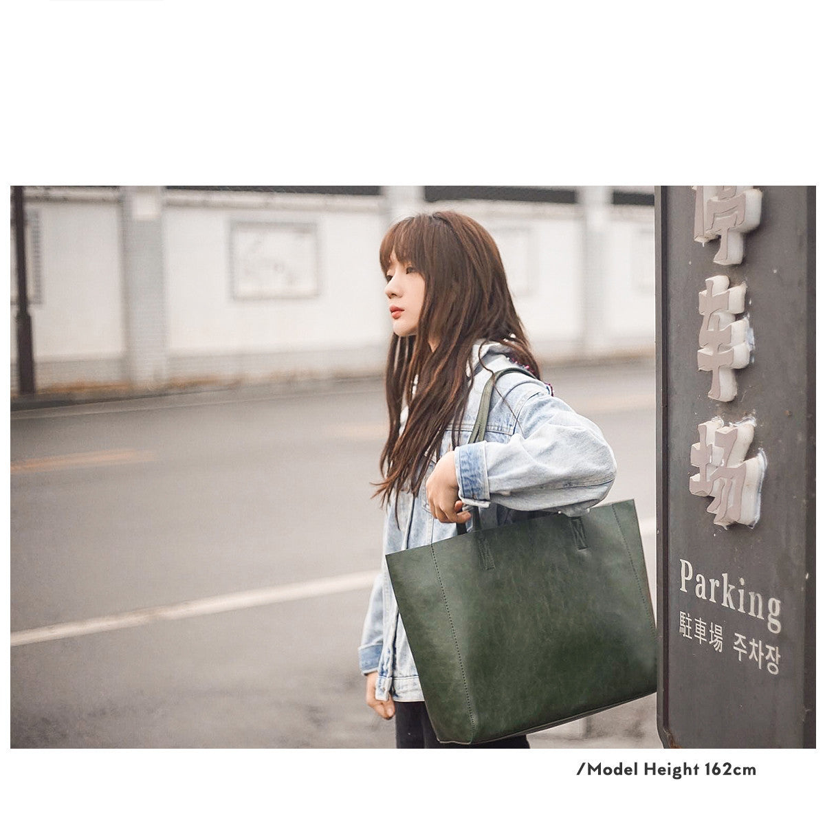 Dark Green Tote Oil Wax Soft Leather Women's Bag Retro Art