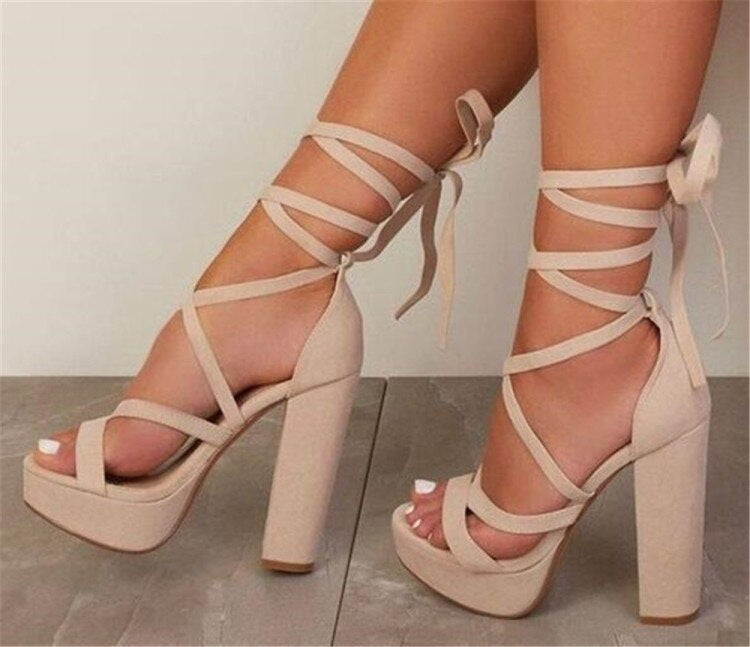 Fashion Runway Waterproof Platform Stiletto Heel Strap Women's Sandals