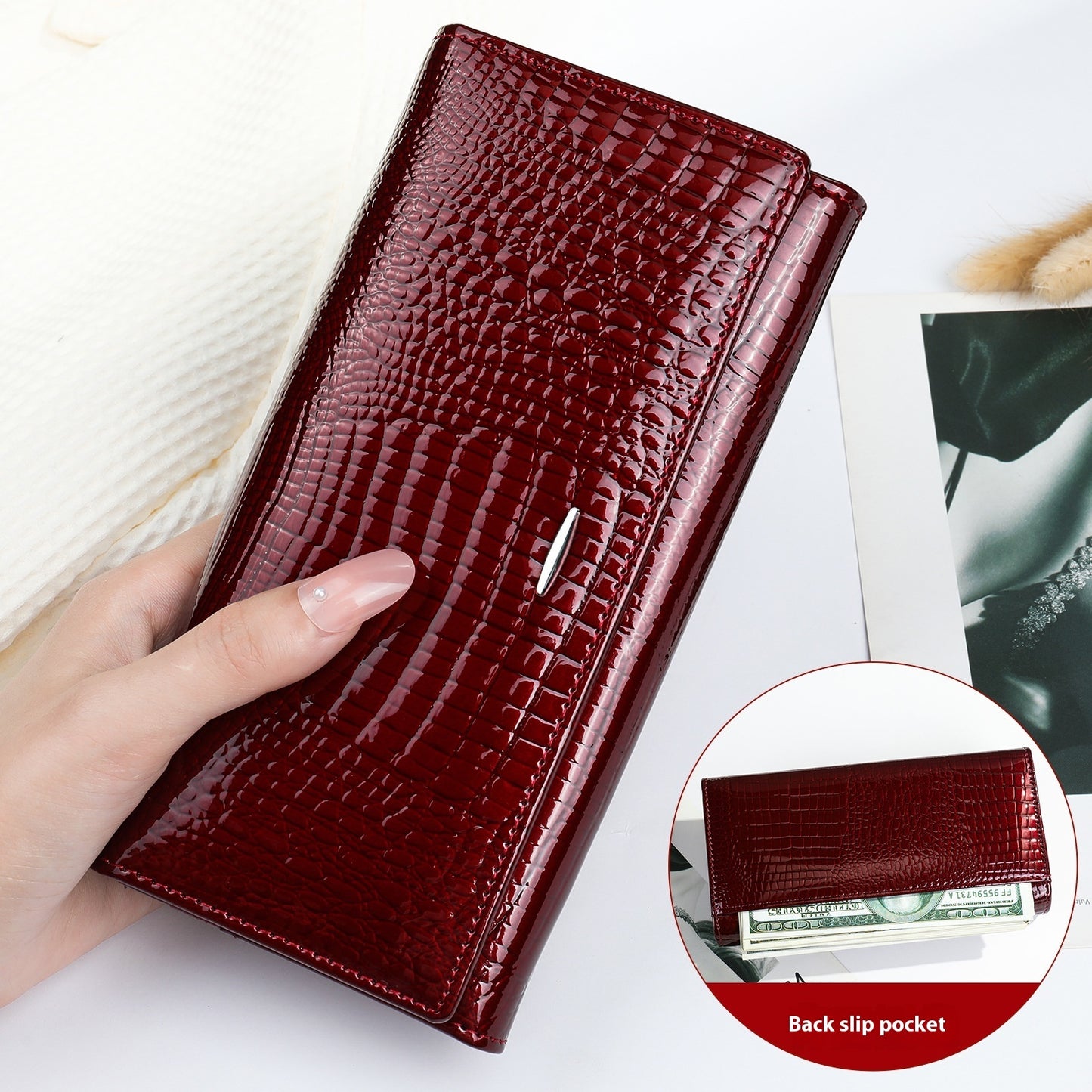 Women's Long Genuine Leather Cowhide Wallet