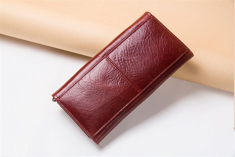 Leather Women's Wallet Long Leather Clutch Multi-card Coin