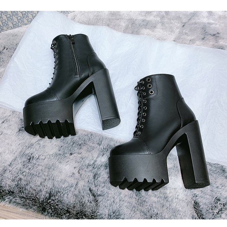 Fashionable Chunky Heel Thick Bottom Female Boots