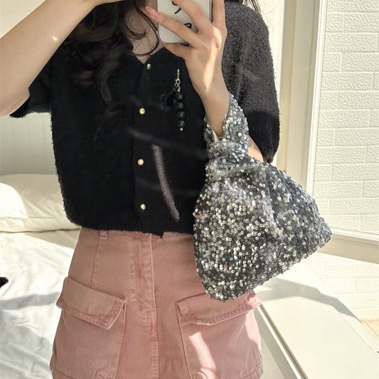 Korean Ins Exquisite And Versatile Sequins Wrist Bag