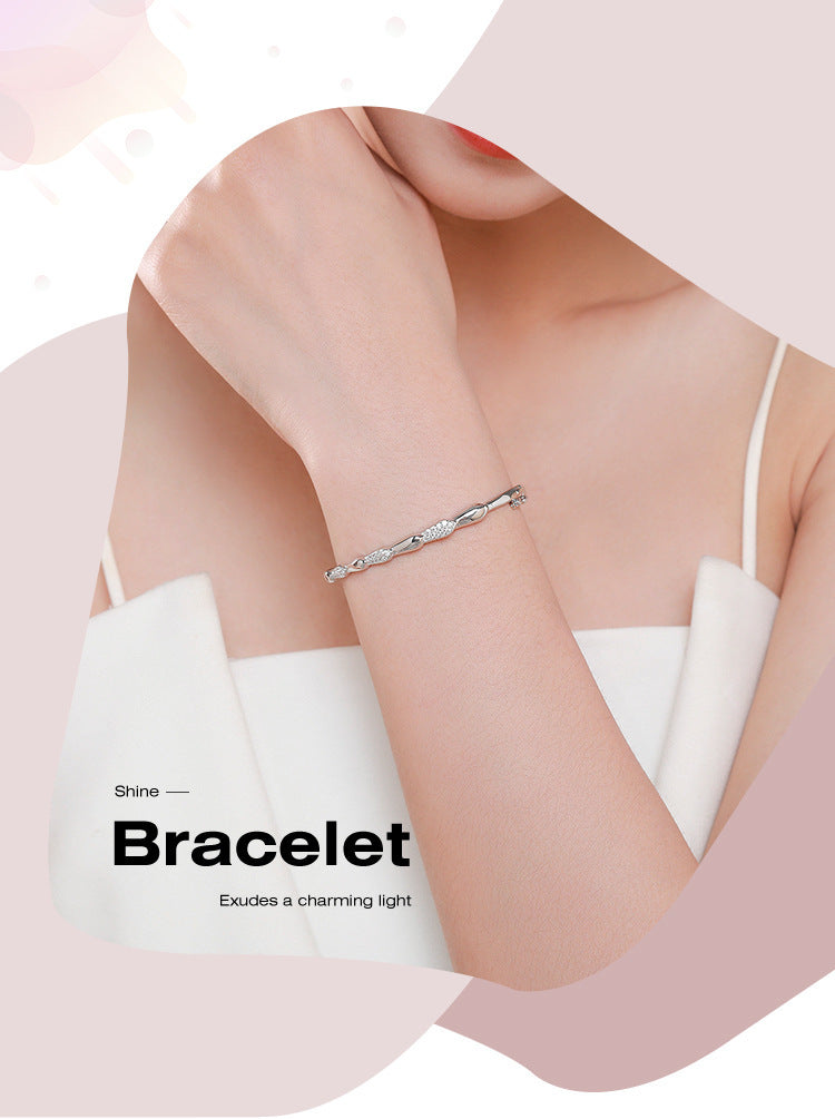 Pulsera de plata de ley S925 para mujer