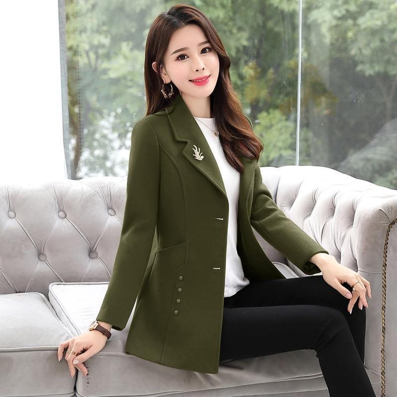 Woolen Coat Women's Short Slim Fit Slimming