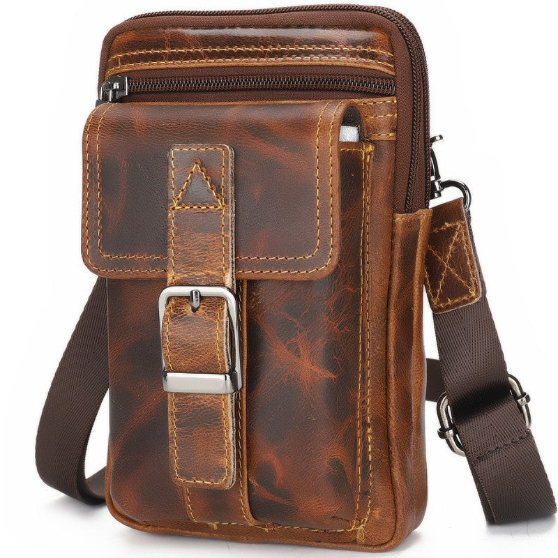 Crazy Horse Leather Men's Vintage Leather Shoulder Bag