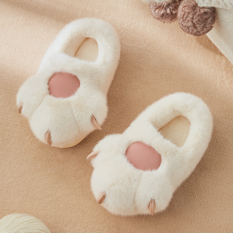 Cute Cat Claw Cotton Slippers