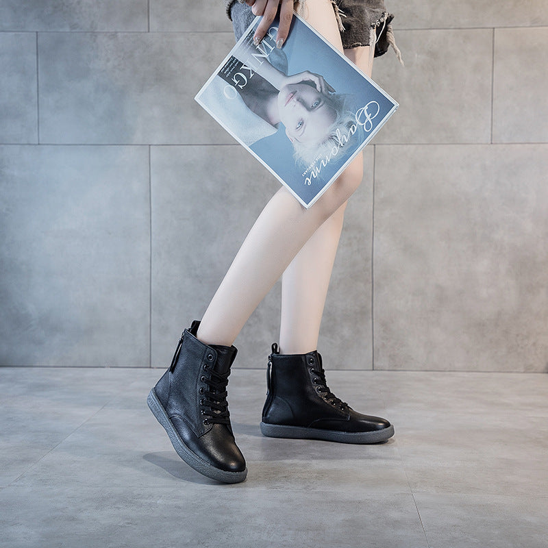 Botas Martin de piel suave con doble cremallera para mujer