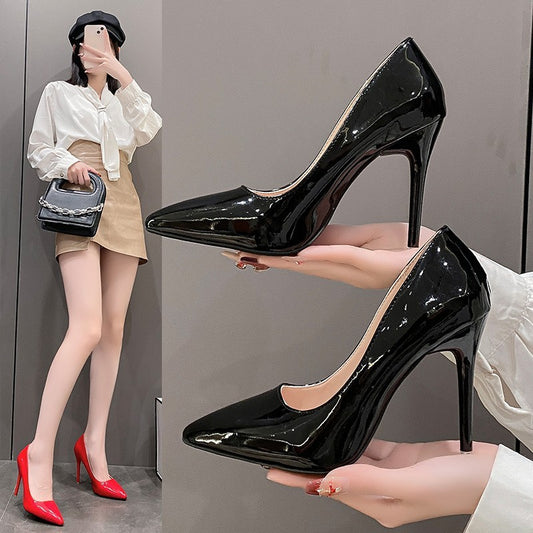 Women's Fashion Patent Leather Plus Size High Heels