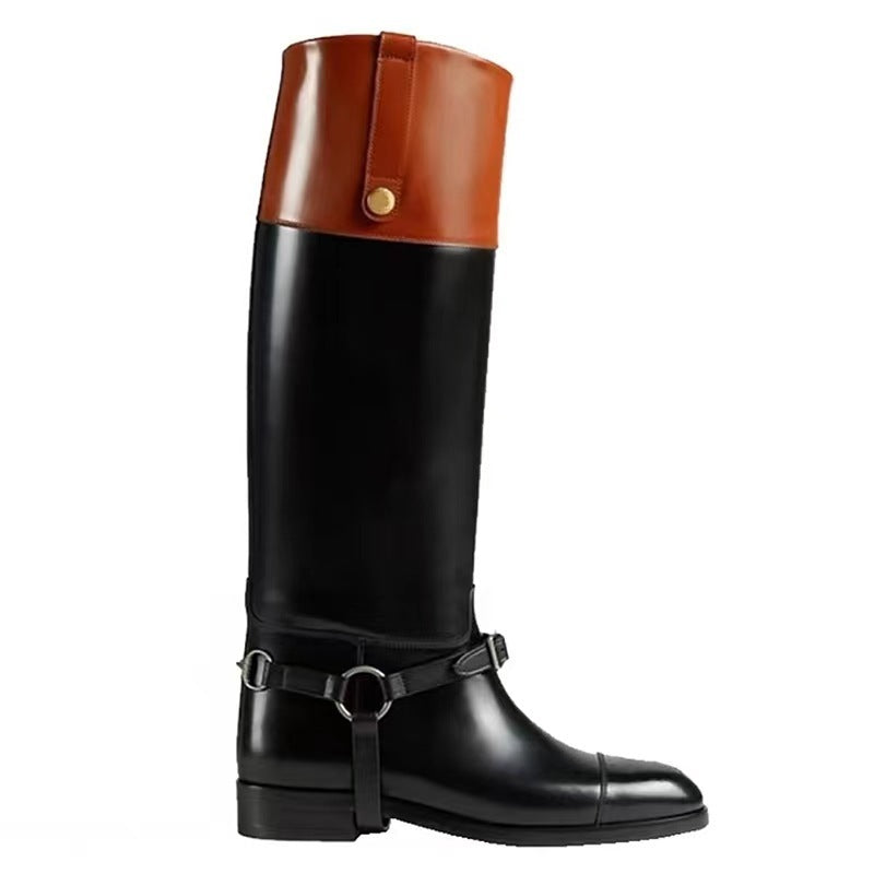 New Round Head Square Low Heel Large Women's Boots