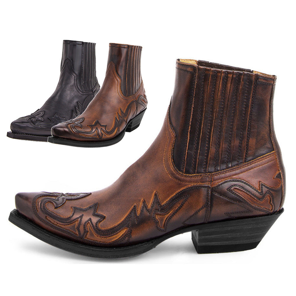 New Hand-rub Color Martin Cowboy Boot Neutral